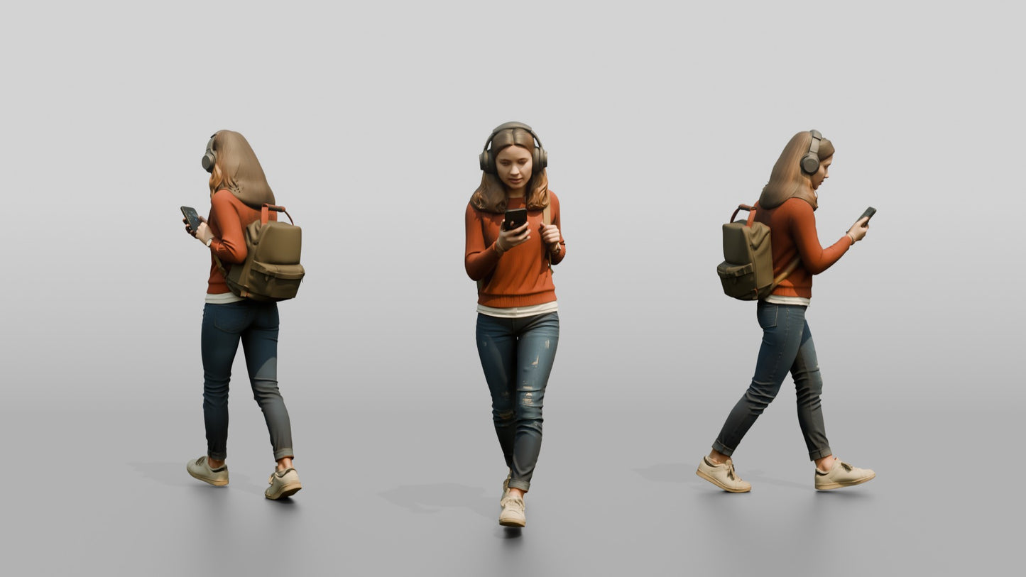 Teenage Girl Navigating with Phone