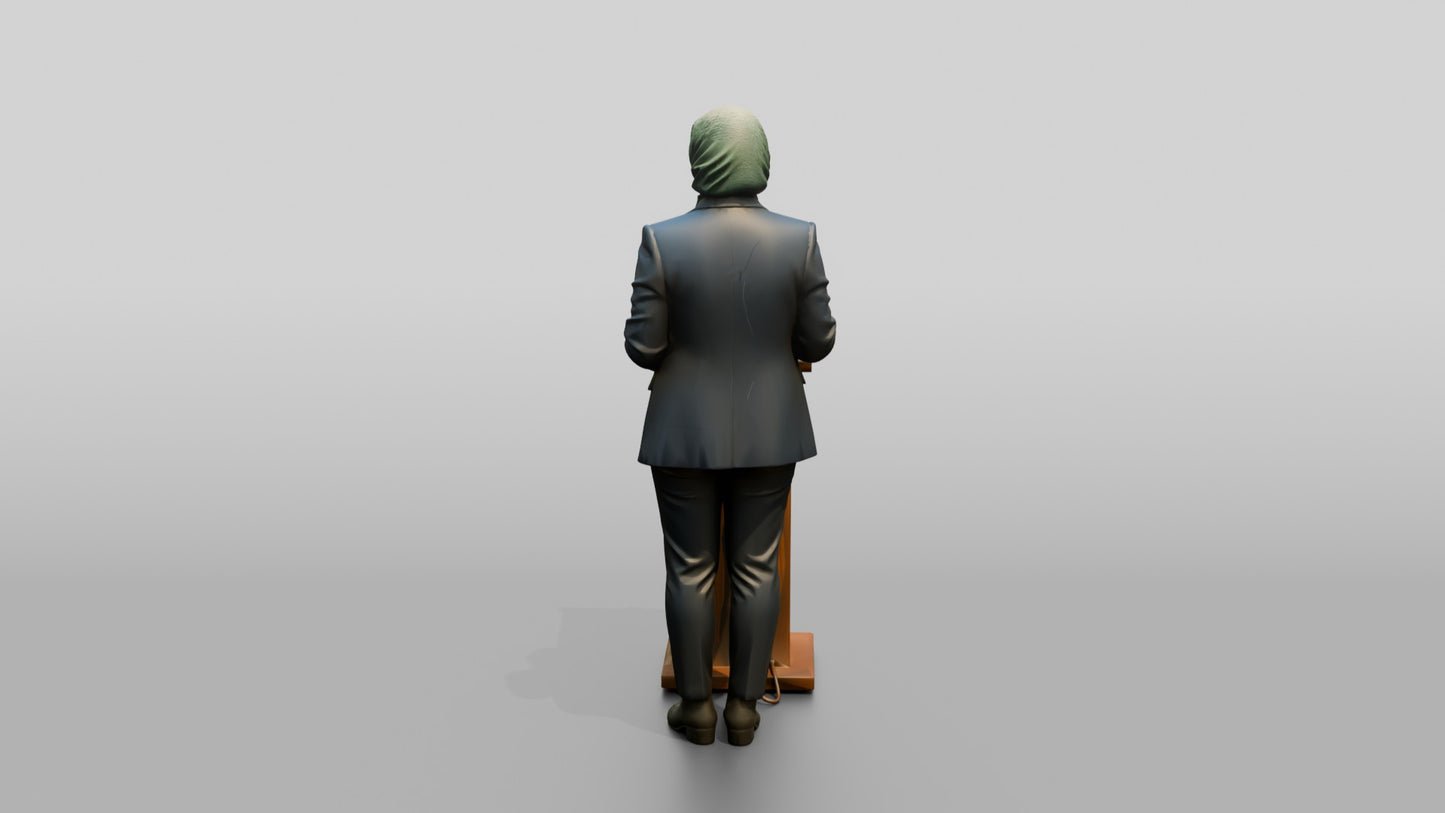 Woman Presenting at a Podium