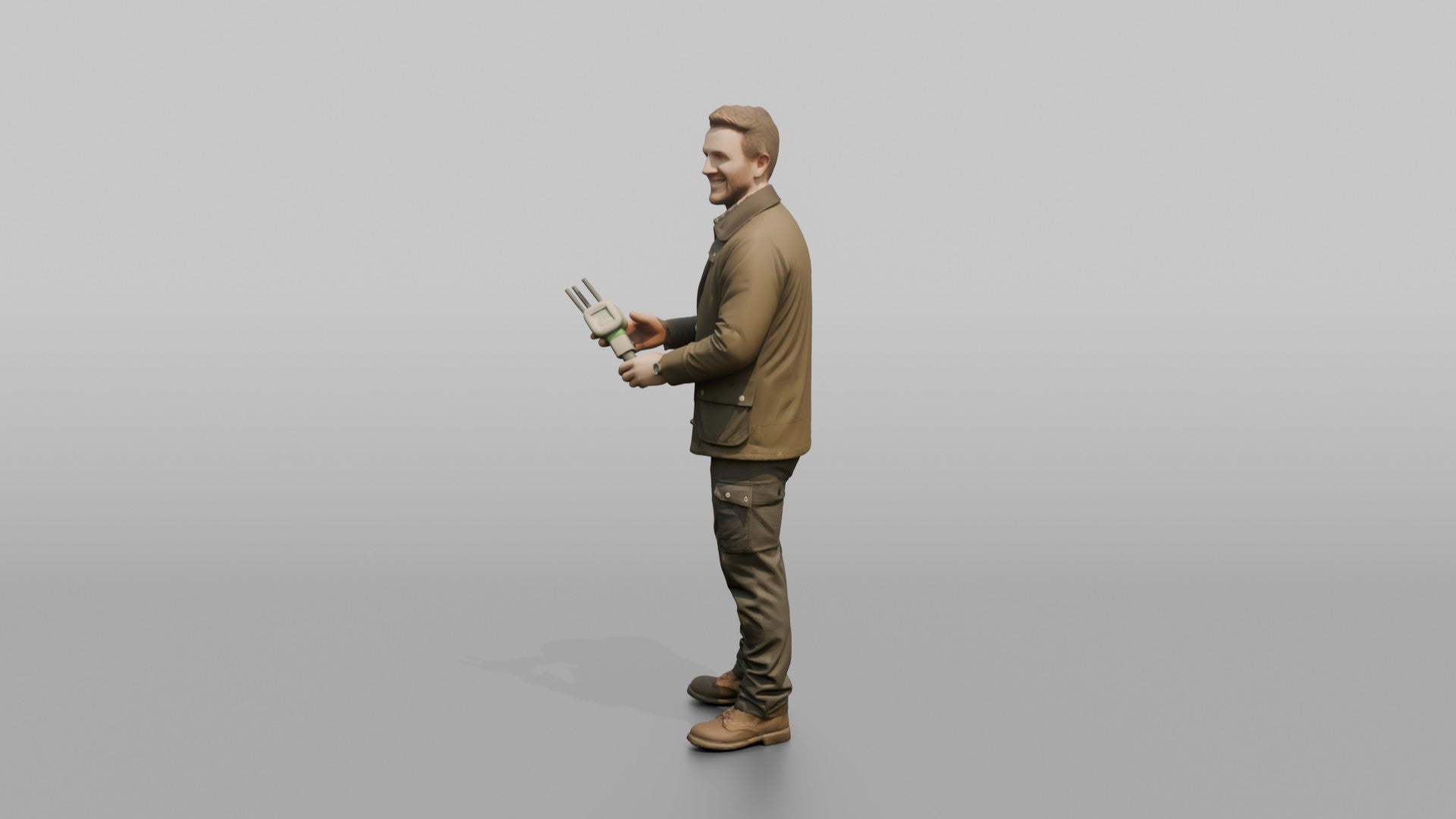 Farmer Unboxing Modern Automated Farm Sensors