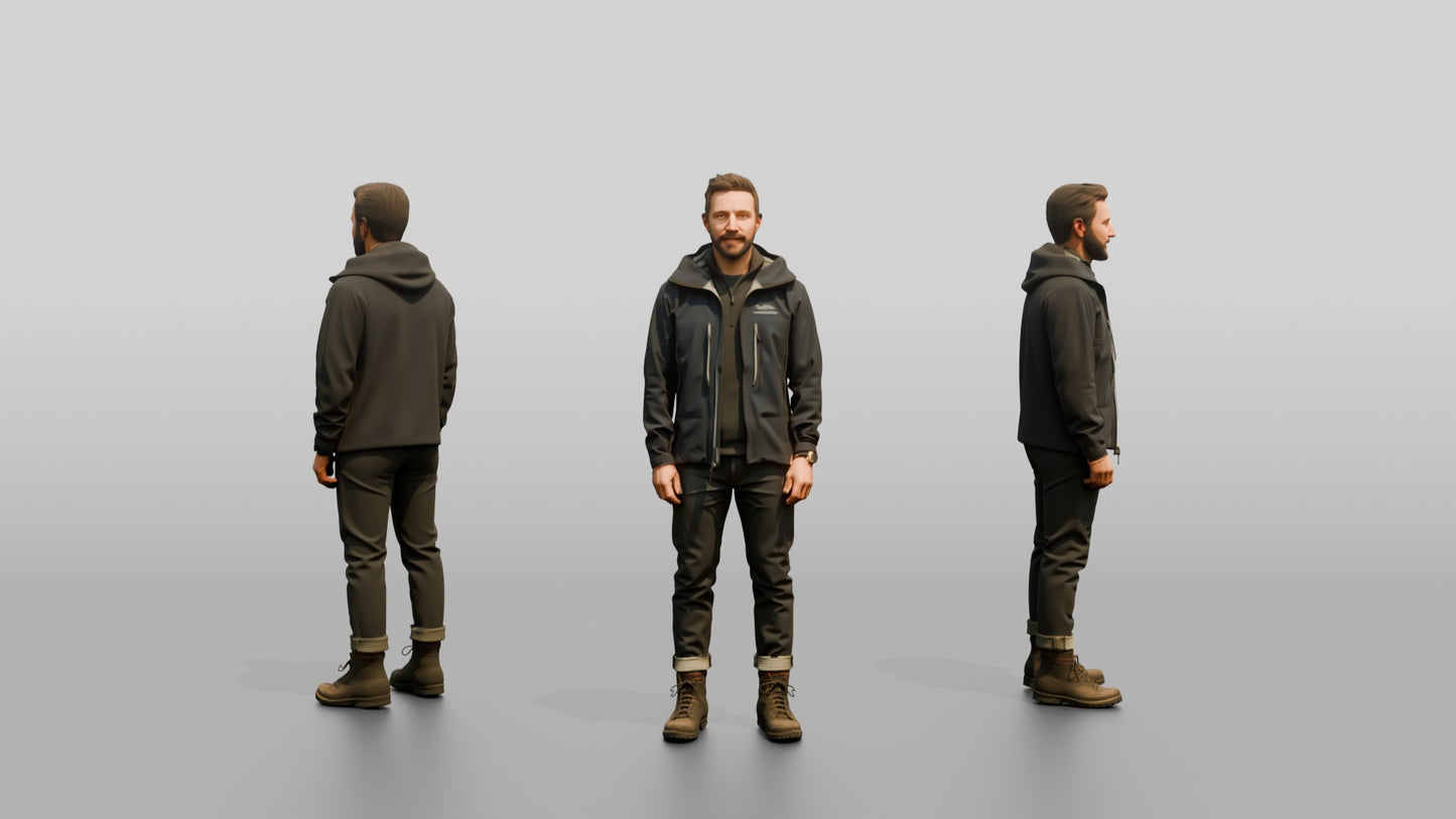 Canadian Man in Weatherproof Technical Jacket