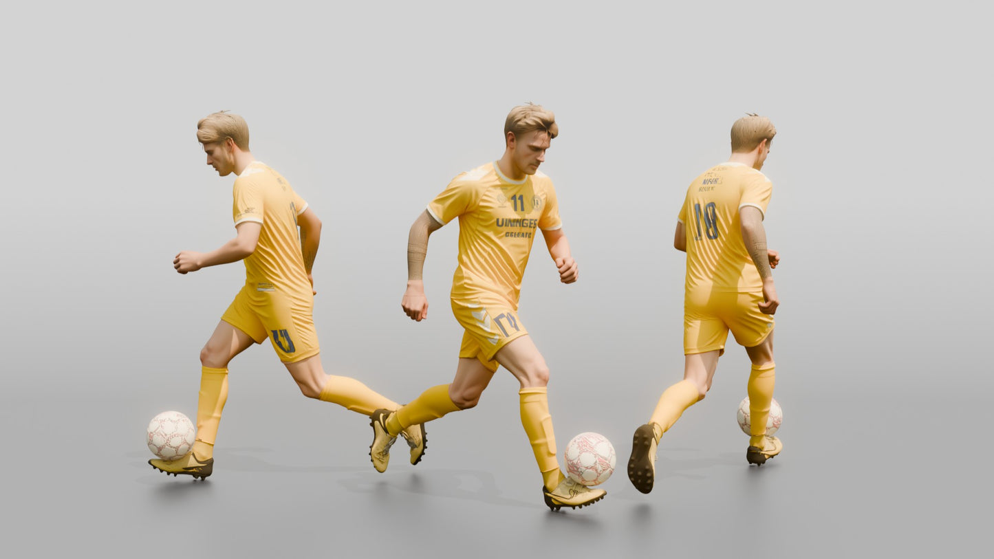 Soccer Player Trapping the Ball
