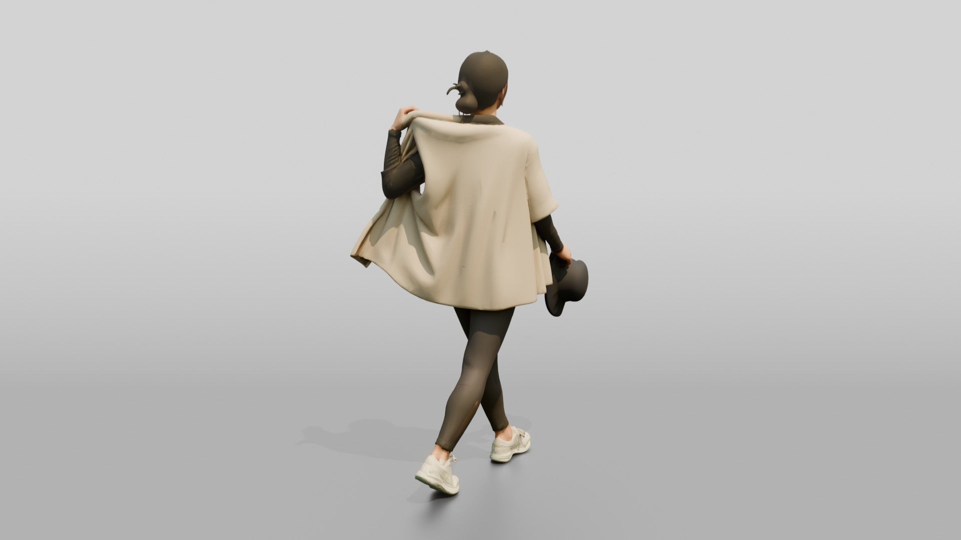 Woman Lifting Linen Cover-Up Off Shoulders