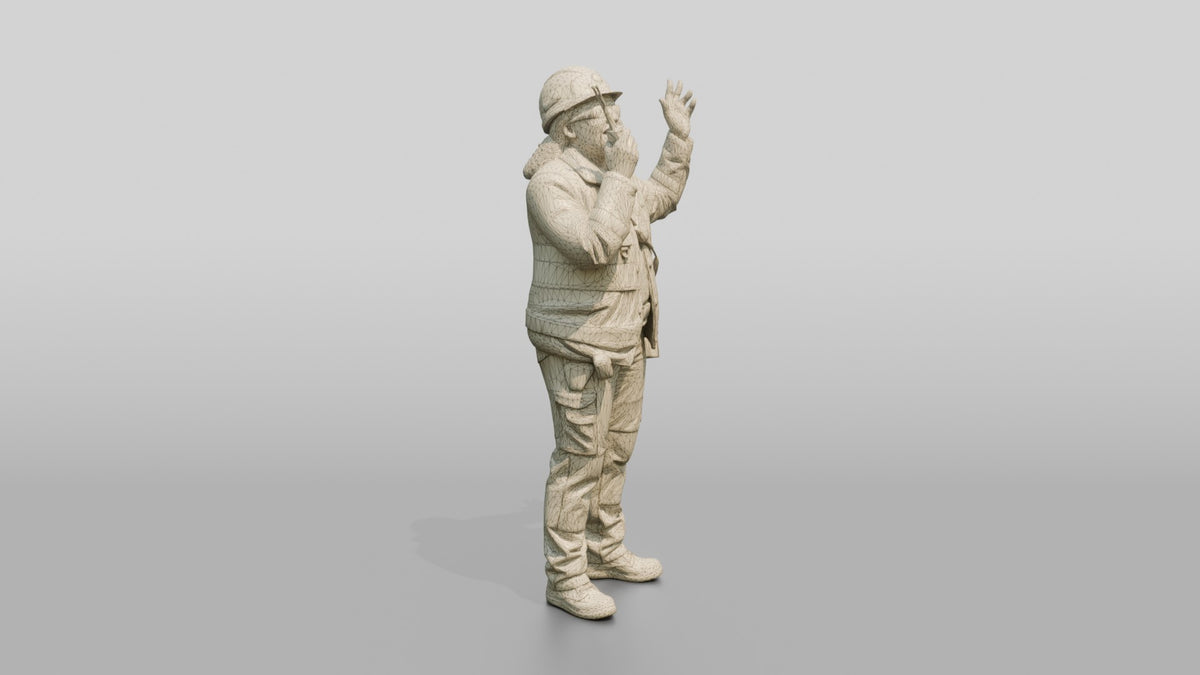 Construction Worker Woman 62 - wireframe topology preview