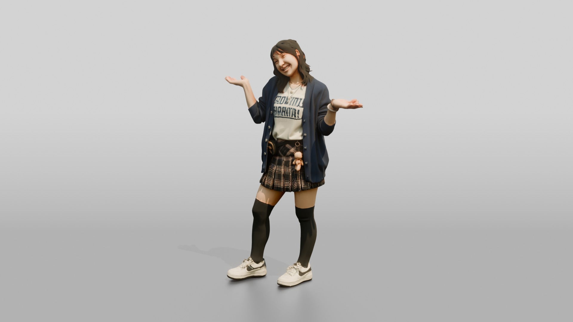 Asian Woman Shrugging Playfully