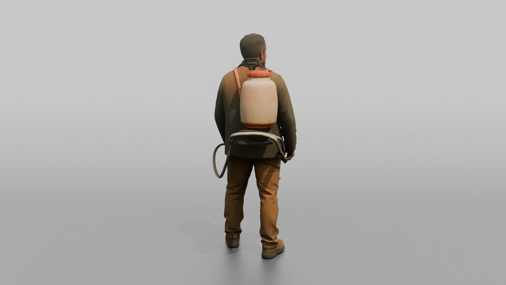 Farmer Carrying Pressurized Pesticide Backpack Sprayer