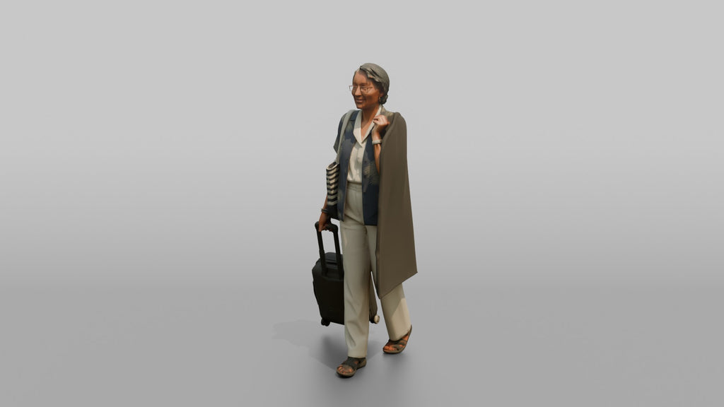 Traveler Carrying A Beach Bag
