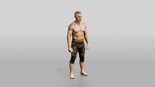 Distinguished Man in Fitness Pose - 3D character model, view 1