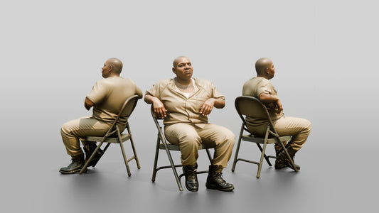 Black Female Prisoner in a Khaki Uniform
