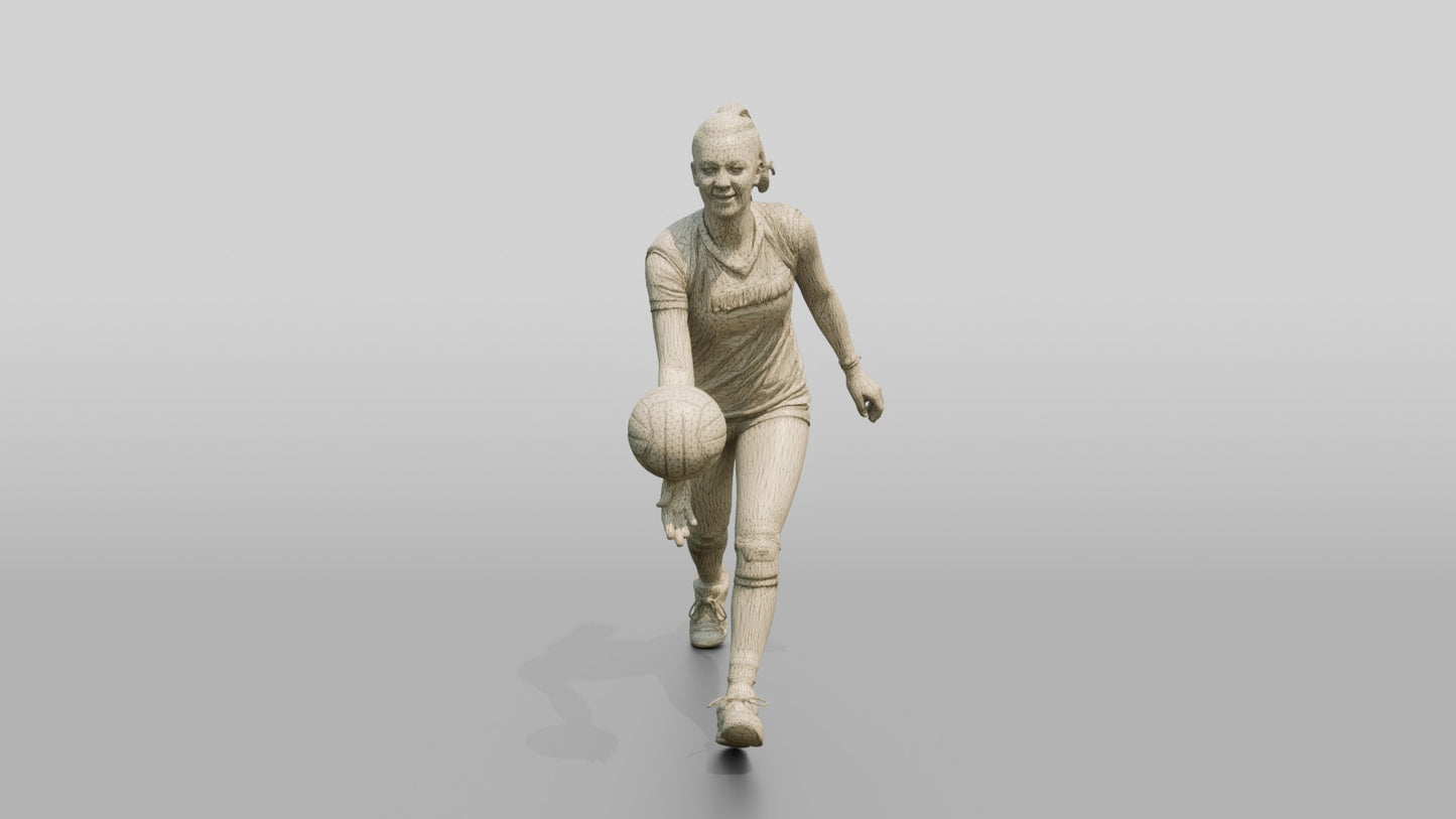Caucasian Female Volleyball Player in Light Blue Kit