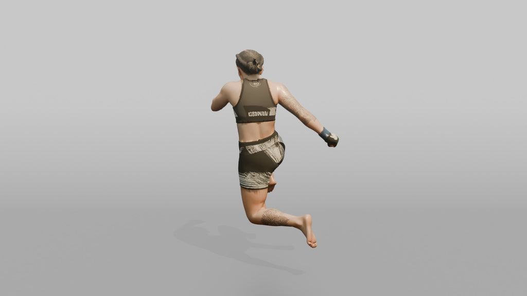MMA Fighter Dynamic Flying Knee Strike
