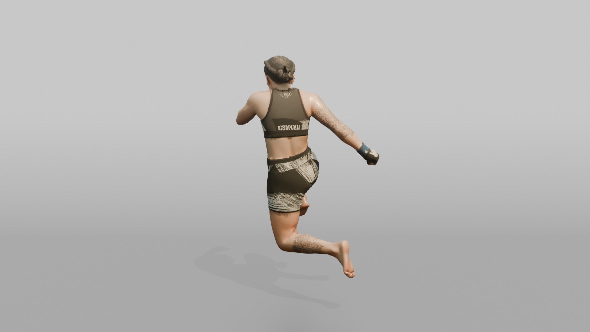 MMA Fighter Dynamic Flying Knee Strike