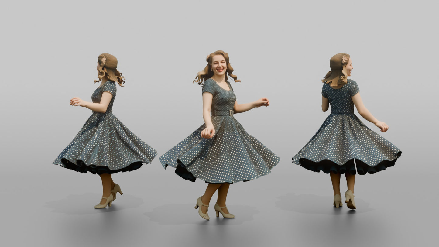 Wedding Guest Twirling Her Vintage Dress