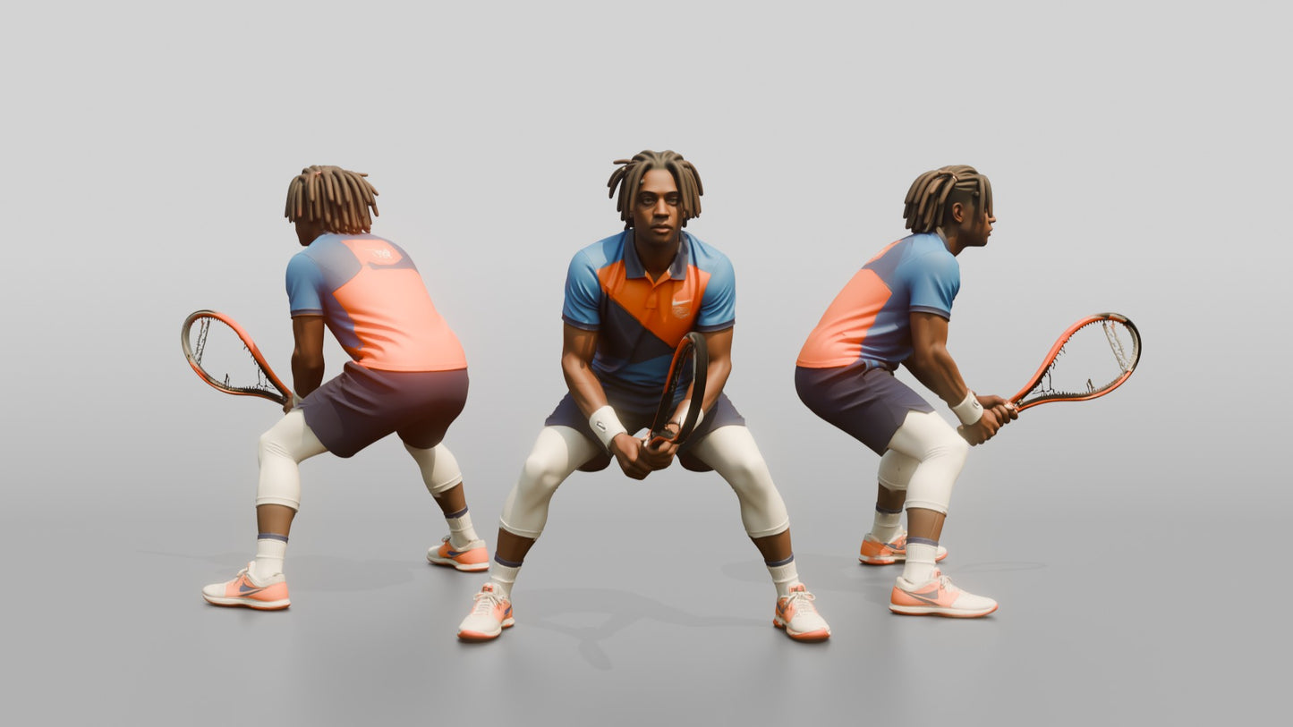 Male Tennis Player Ready to Return a Serve