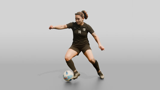 Soccer Player Shielding Ball on Sideline - 3D character model, view 1