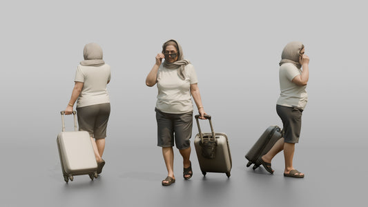 Traveler Putting On Sunglasses In Terminal