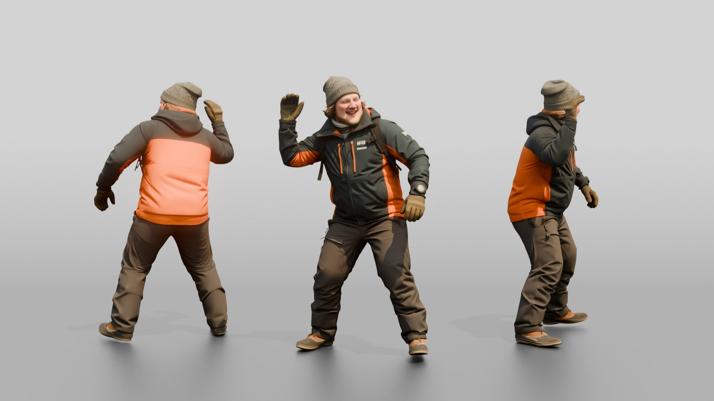 Norwegian Man in Snowball Fight