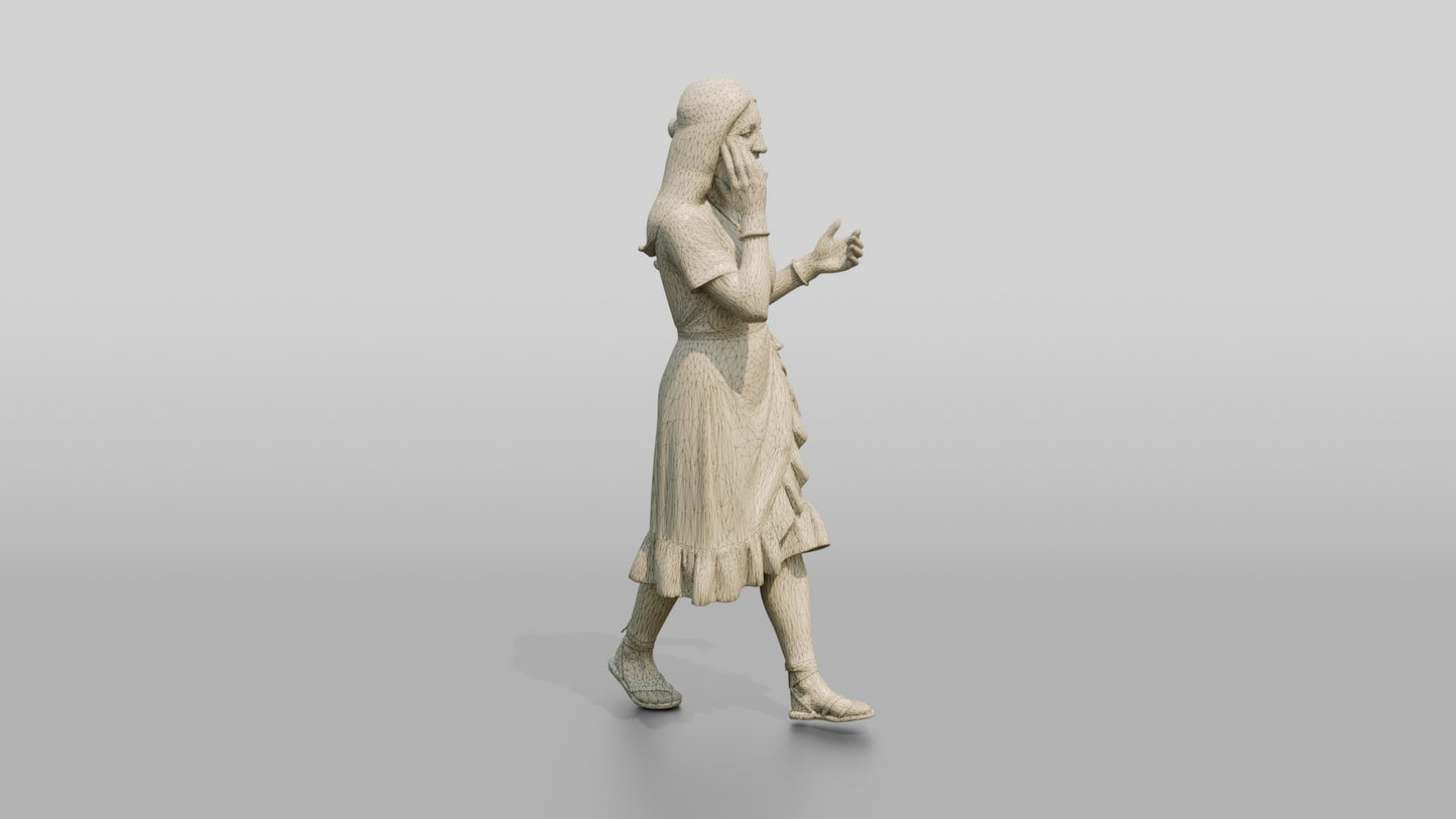 Slender Cypriot Woman Talking Animatedly on Her Phone