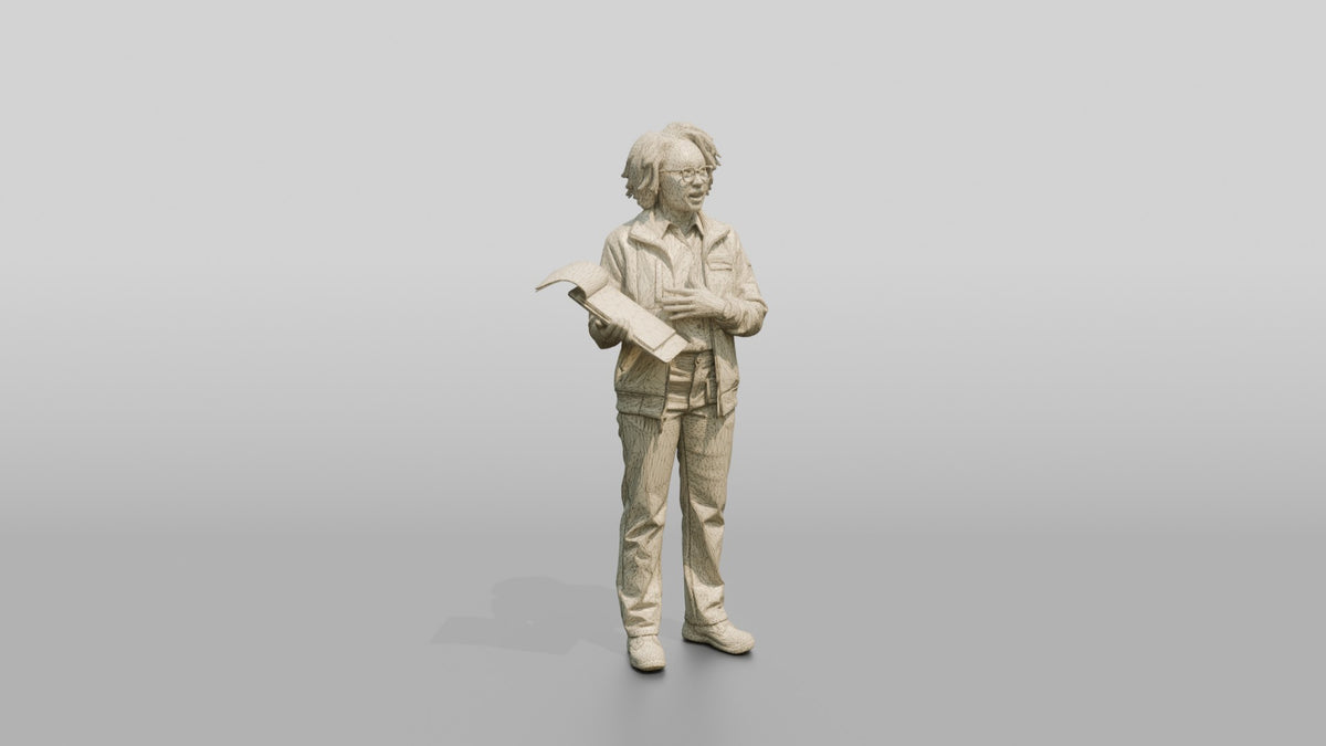 Construction Worker Woman 97 - wireframe topology preview