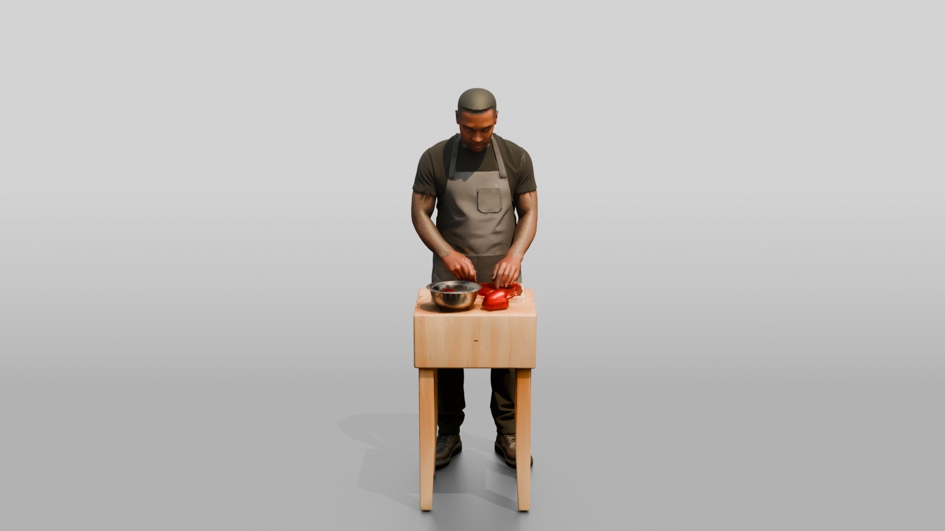 Chef Chopping Bell Peppers