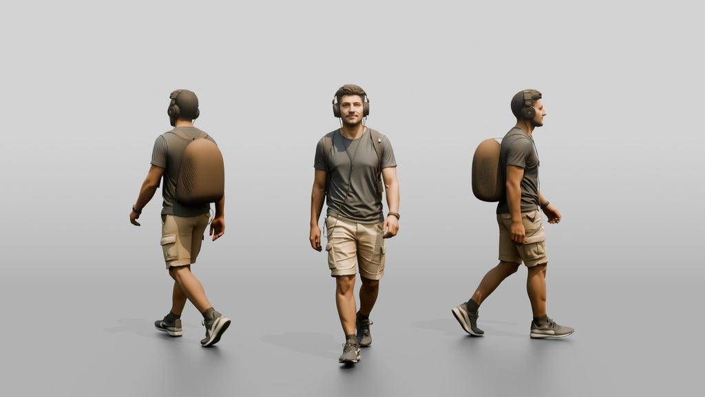 Young Turkish Man Walking with Headphones