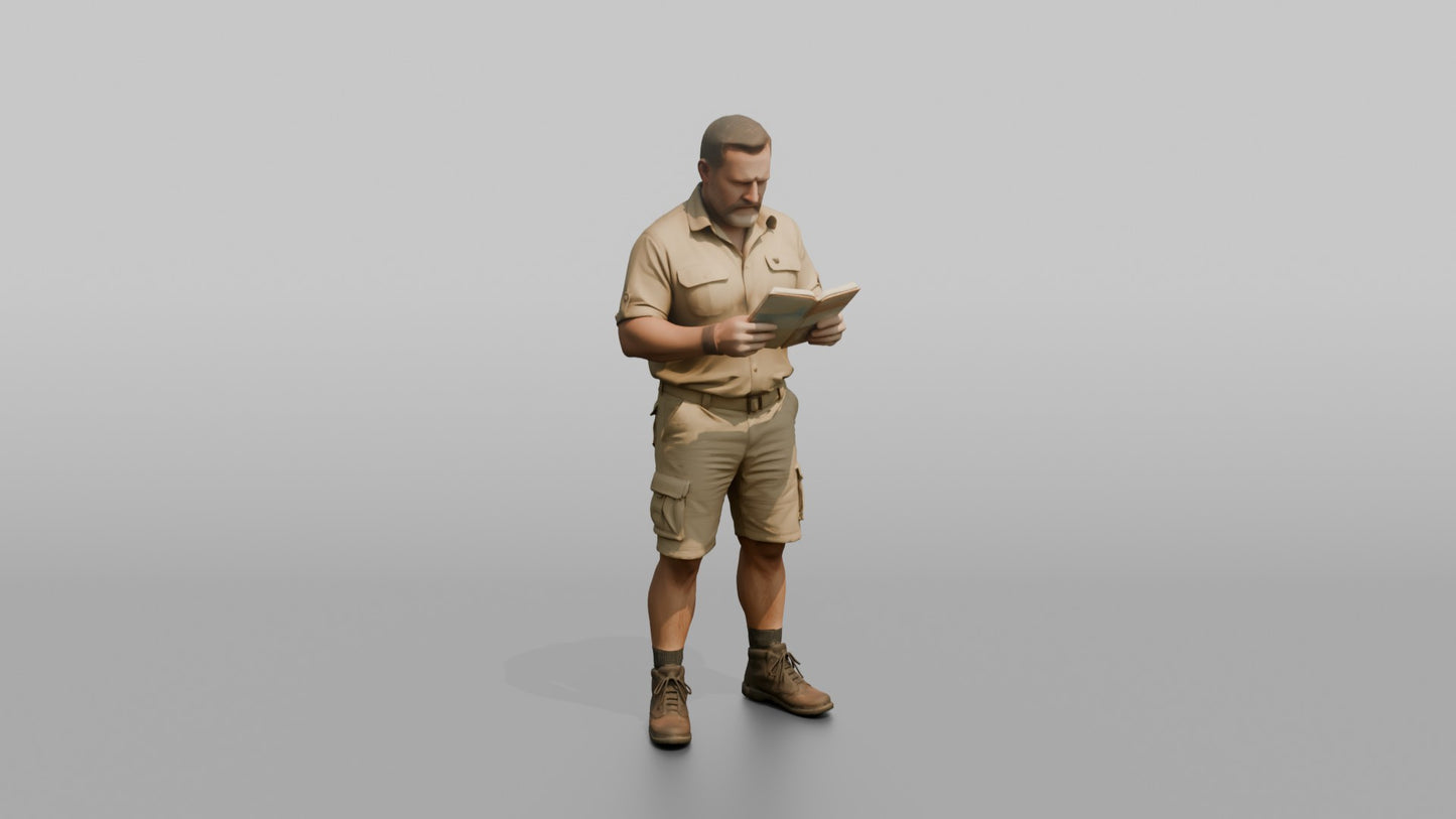 Vacationer Wearing Practical Safari Style Summer Shirt And