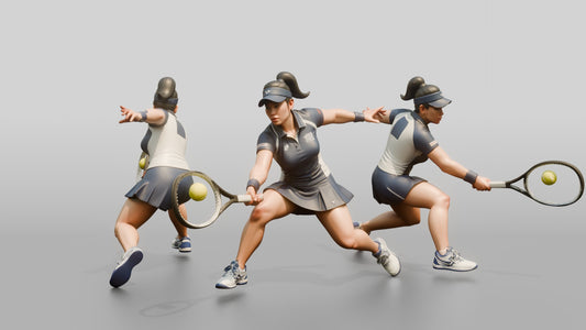 Female Tennis Player Hitting a Backhand Slice