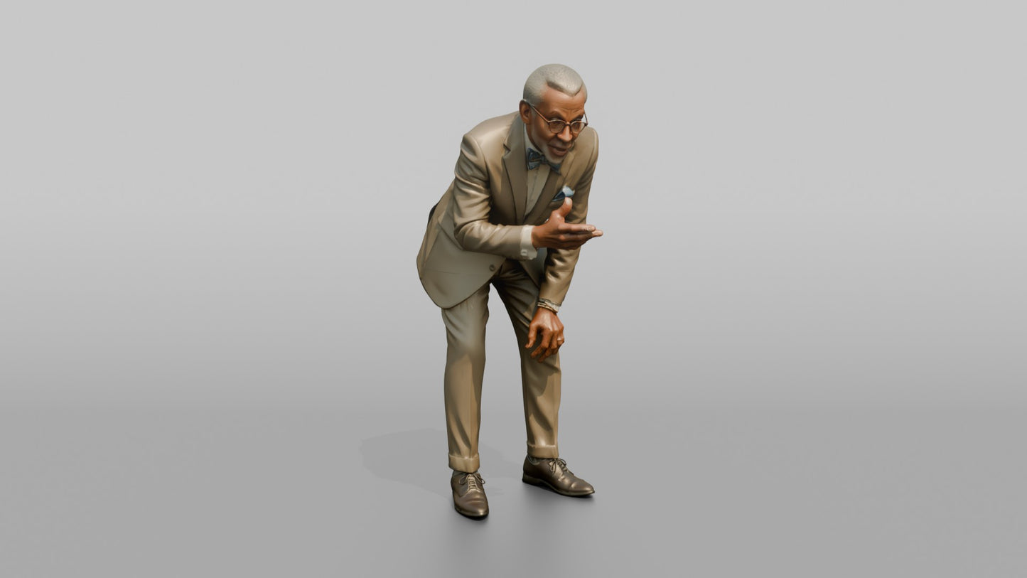 Elderly Wedding Guest in an Earnest Conversation
