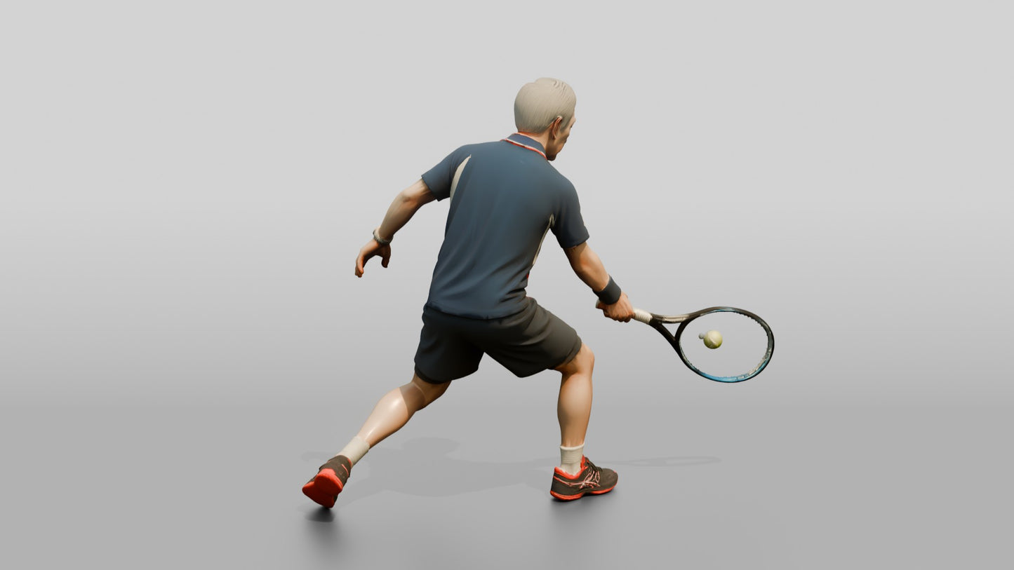 Senior Tennis Player Playing a Delicate Drop Shot