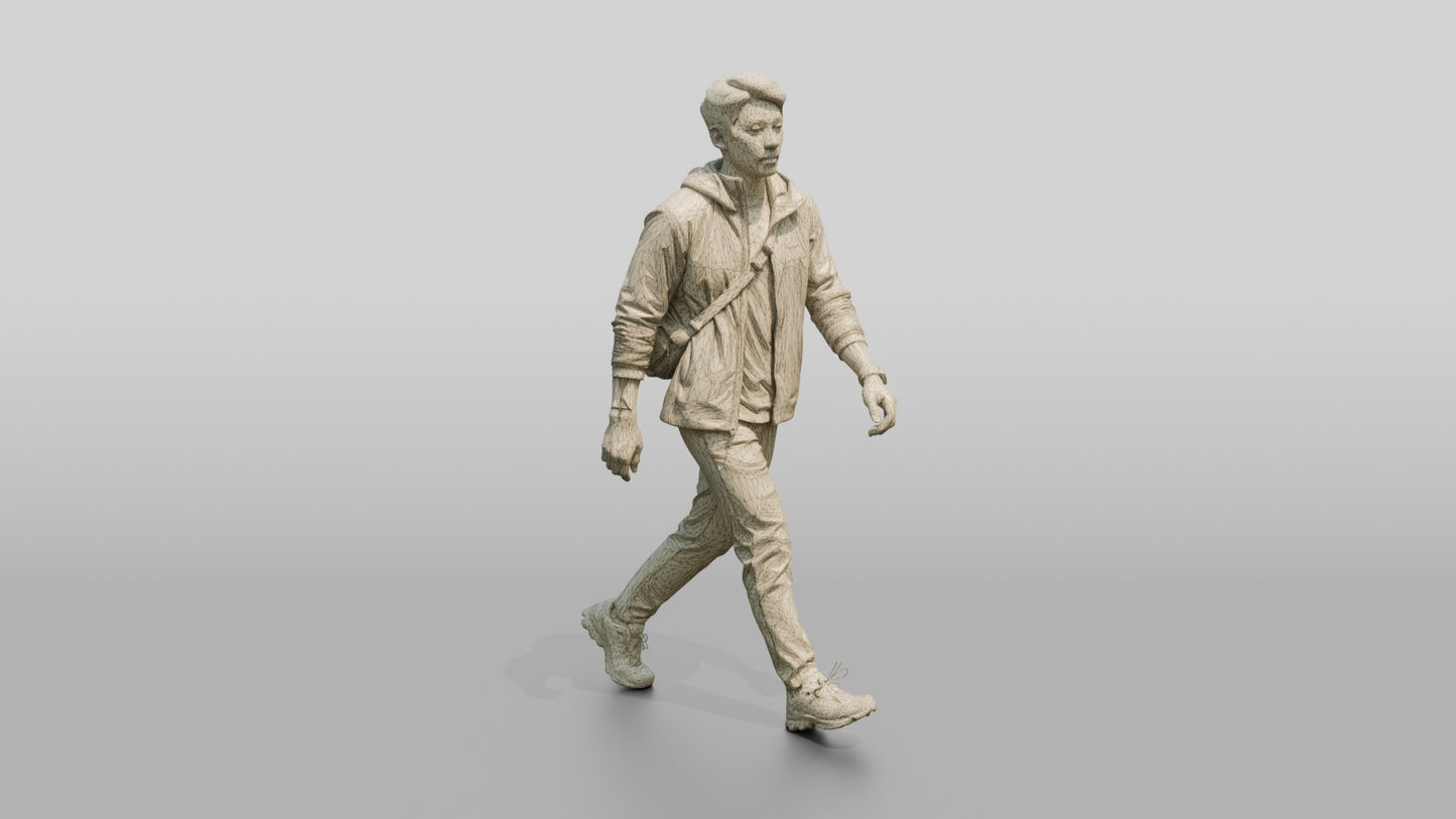 East Asian Male Walking