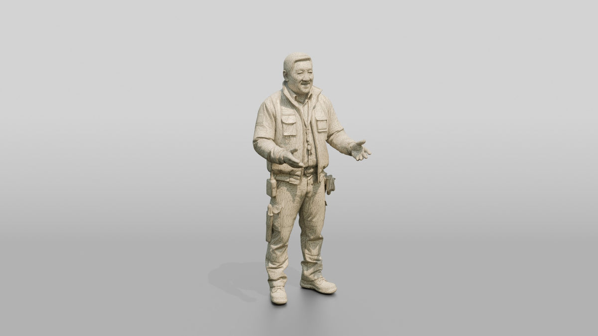 Construction Worker Man 79 - wireframe topology preview