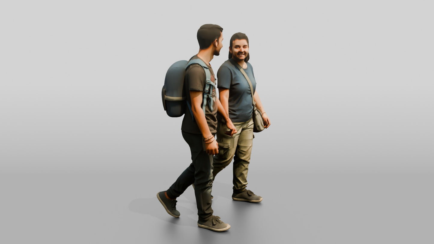 Young South Asian Couple Walking