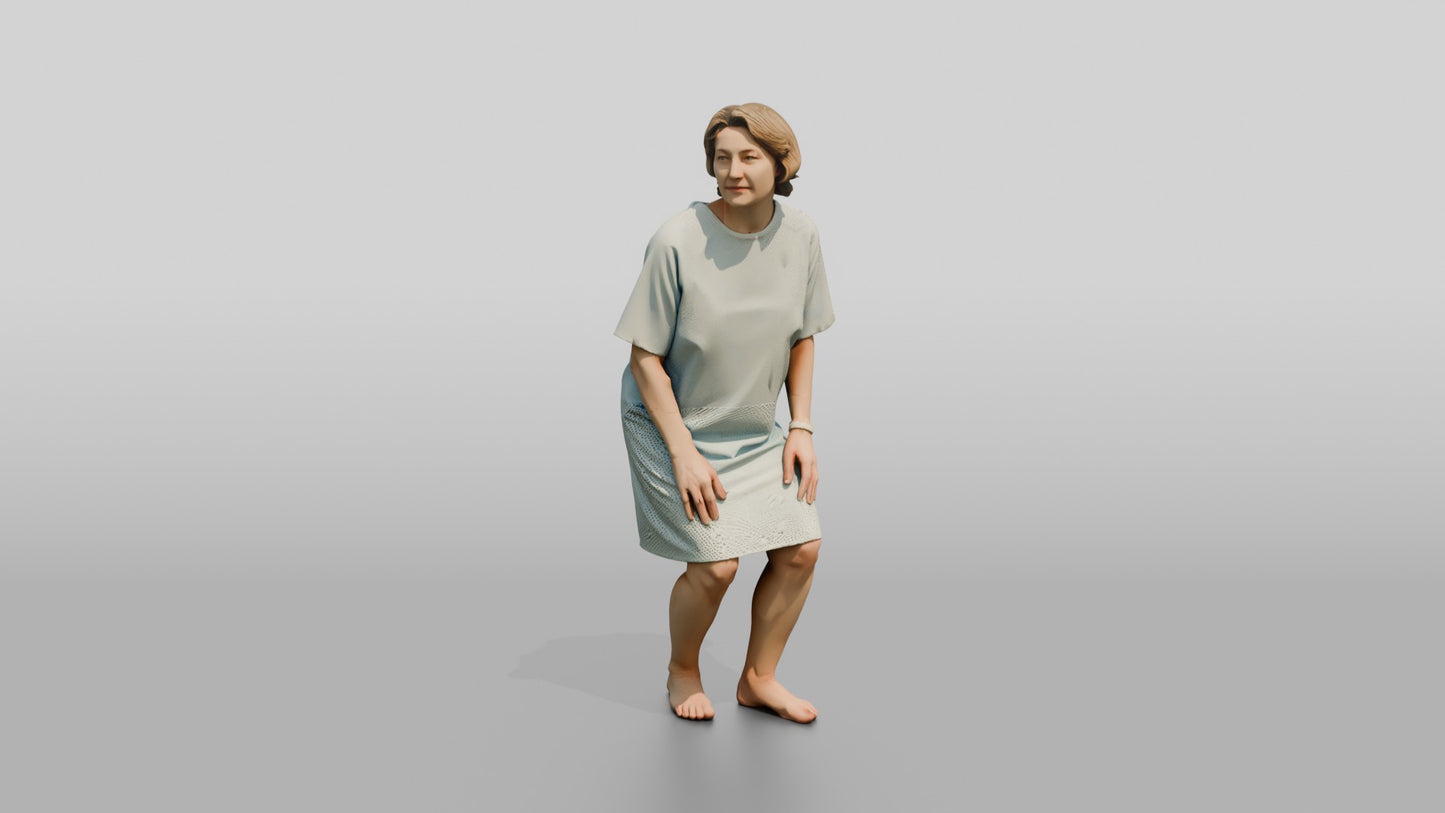 Woman Patient Walking Off Balance