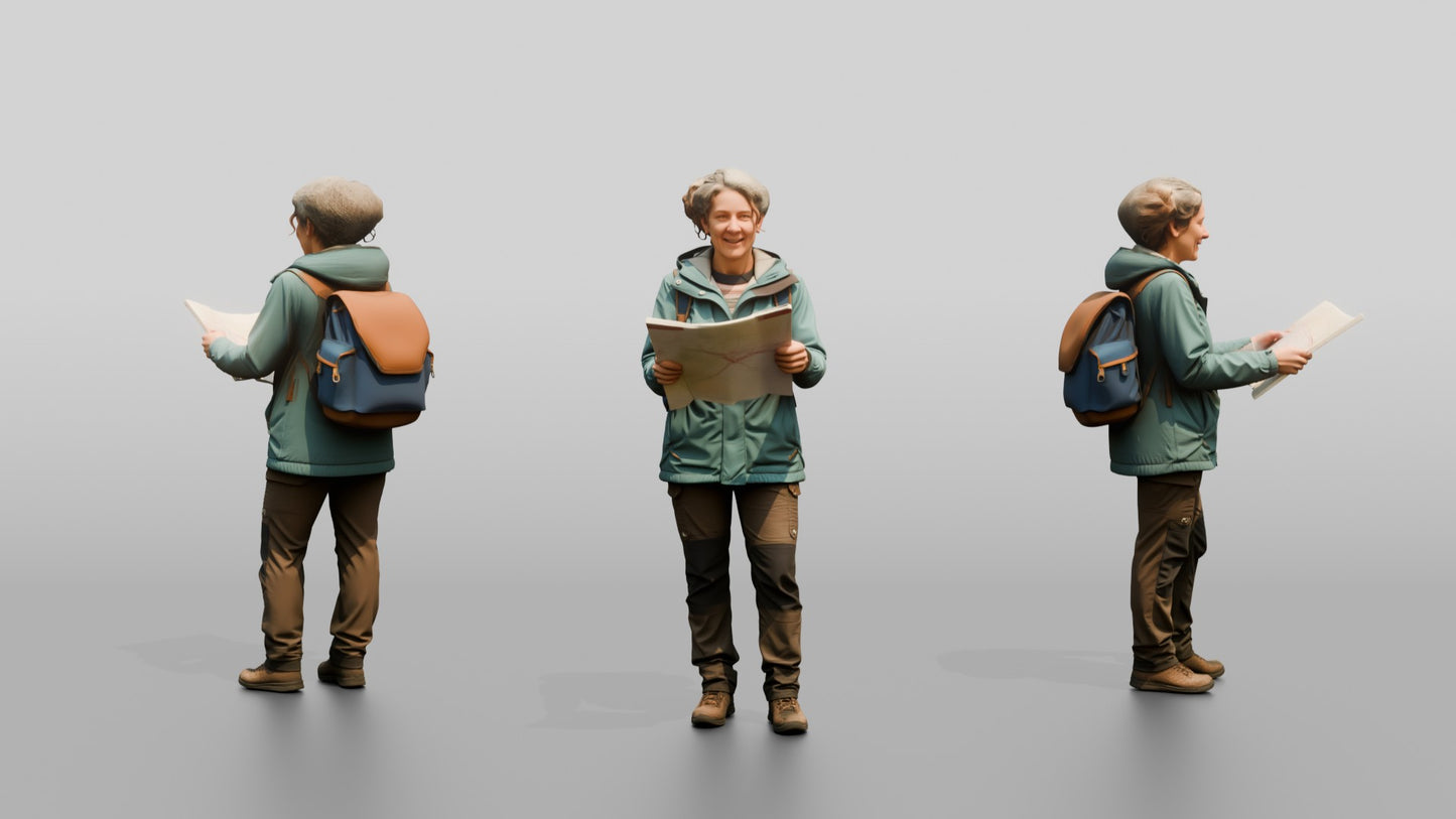 Woman Navigating Market with Map