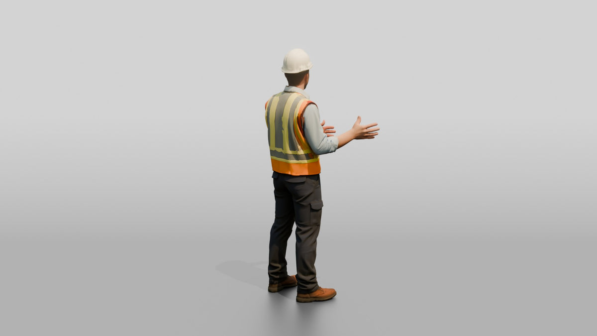 Construction Worker Man 76 - 3D character model, view 3