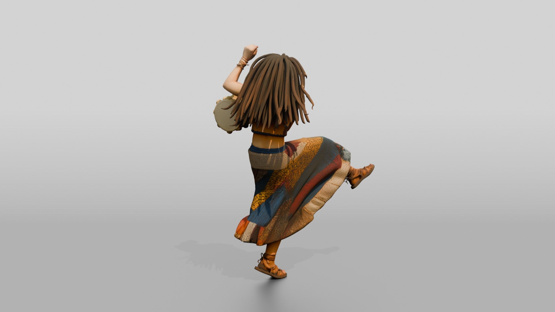 Bohemian Dancer Playing a Tambourine