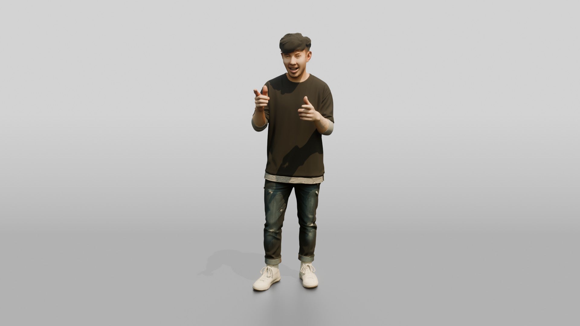 Asian Man Telling an Animated Story