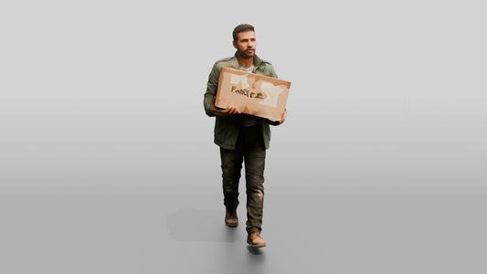 North African Male Walking - 3D character model, view 1