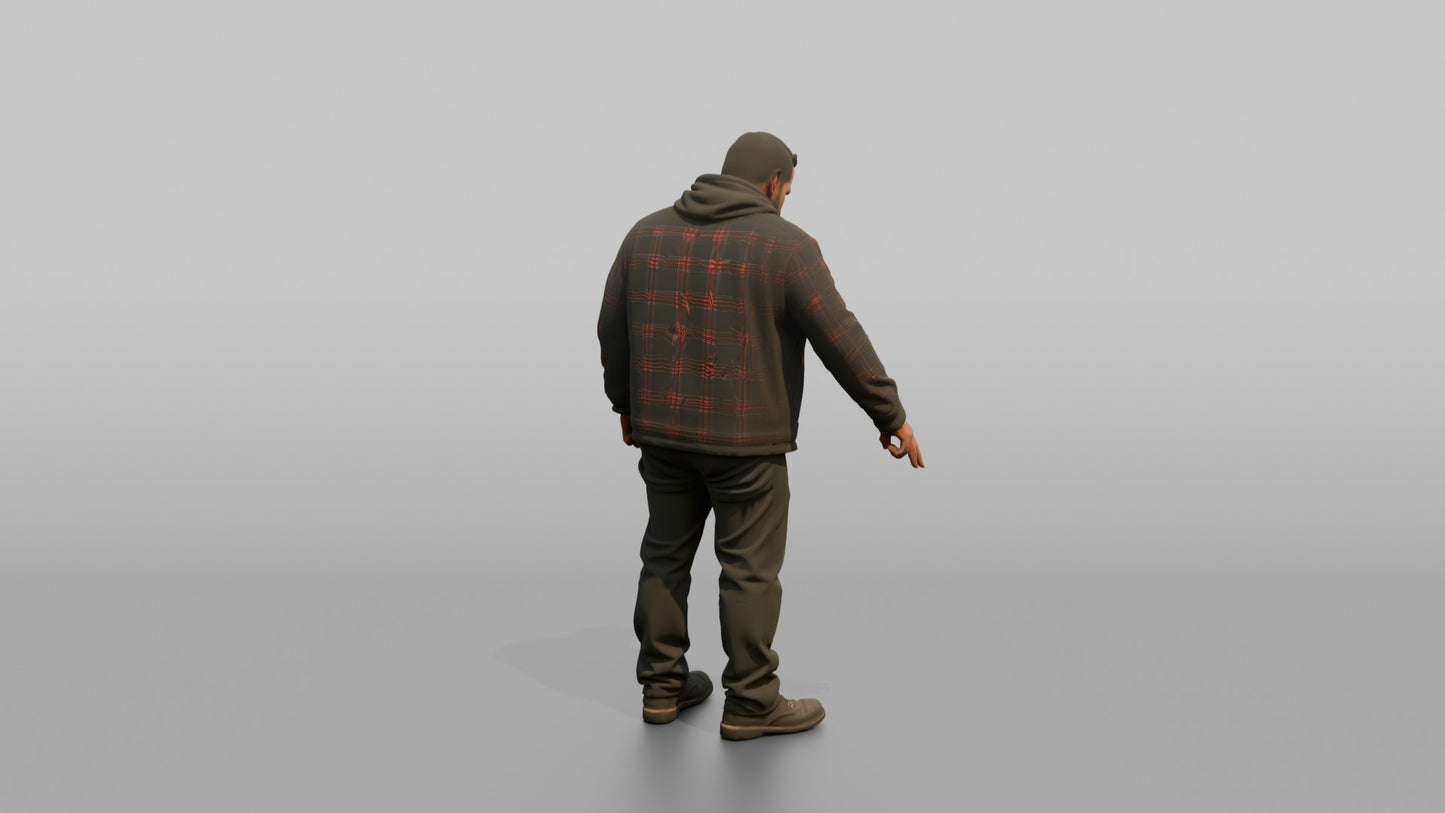 Protester Man Reaching Downward