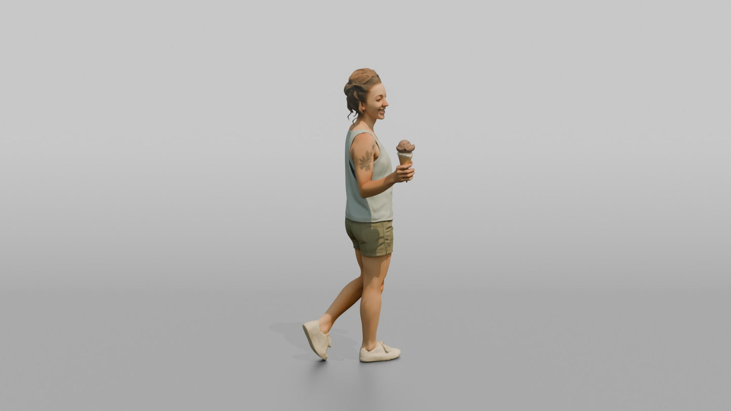 Vacationer Wearing Light Summer Tank And Shorts