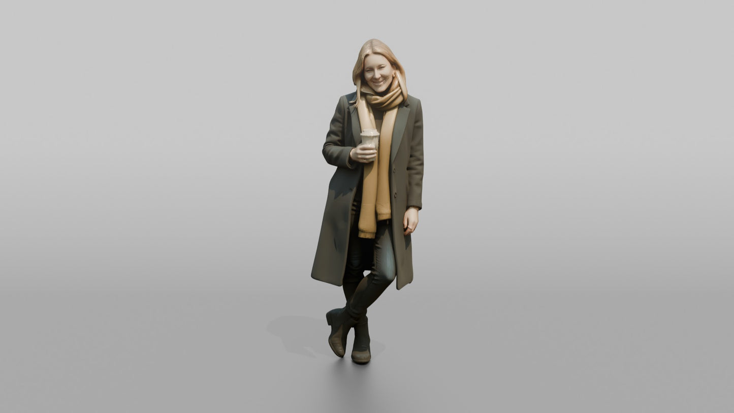 Scandinavian Woman Leaning Against a Shop Window
