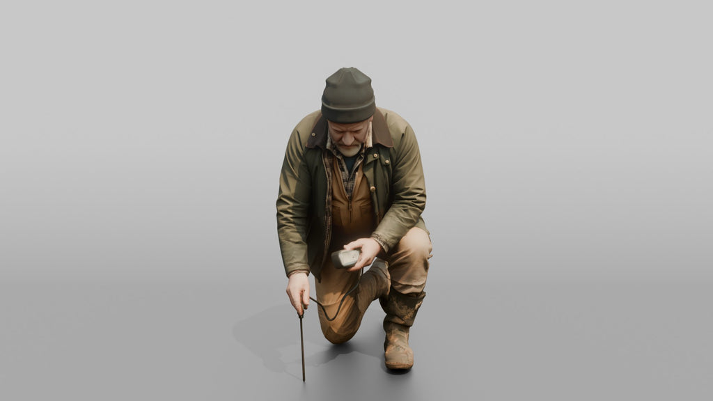 Farmer Checking Soil Ph Electronic Probe