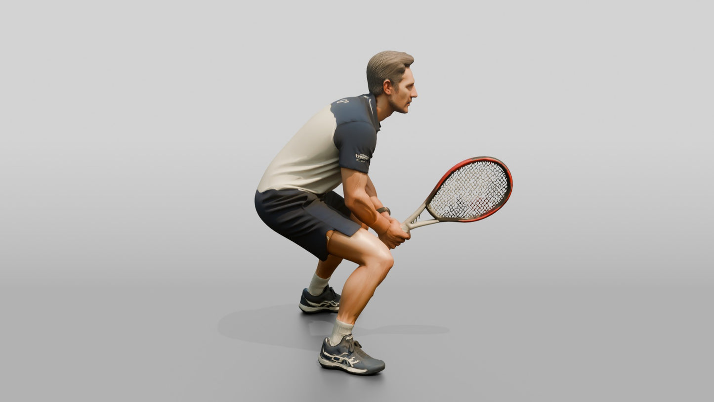 Slim Tennis Player in an Agile Ready Stance