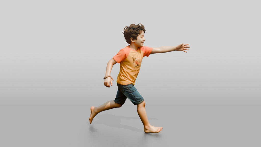 Young Iraqi Boy Chasing a Butterfly in a Meadow