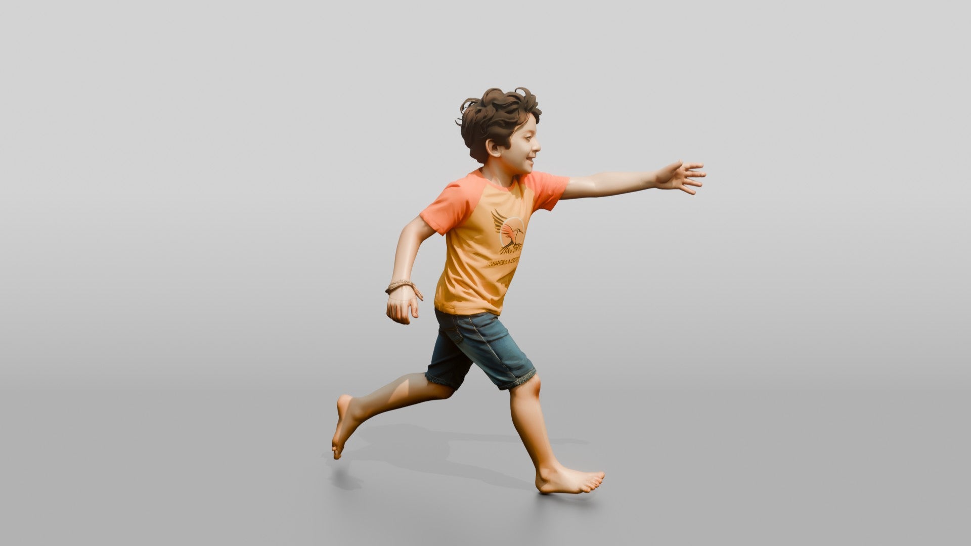 Young Iraqi Boy Chasing a Butterfly in a Meadow