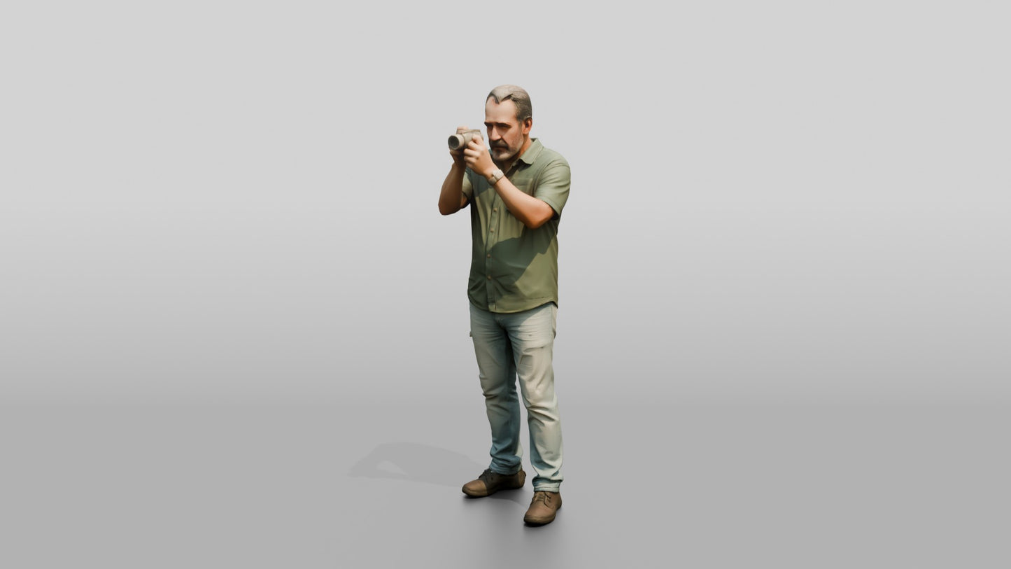 Middle-Aged Spanish Man Taking a Photo