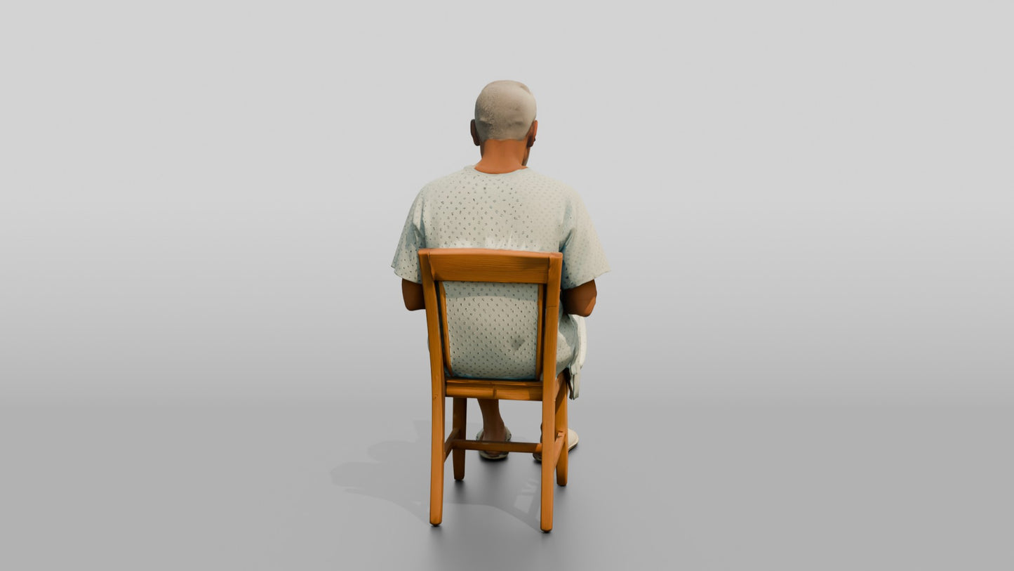 Elderly Man Patient Using a Laptop
