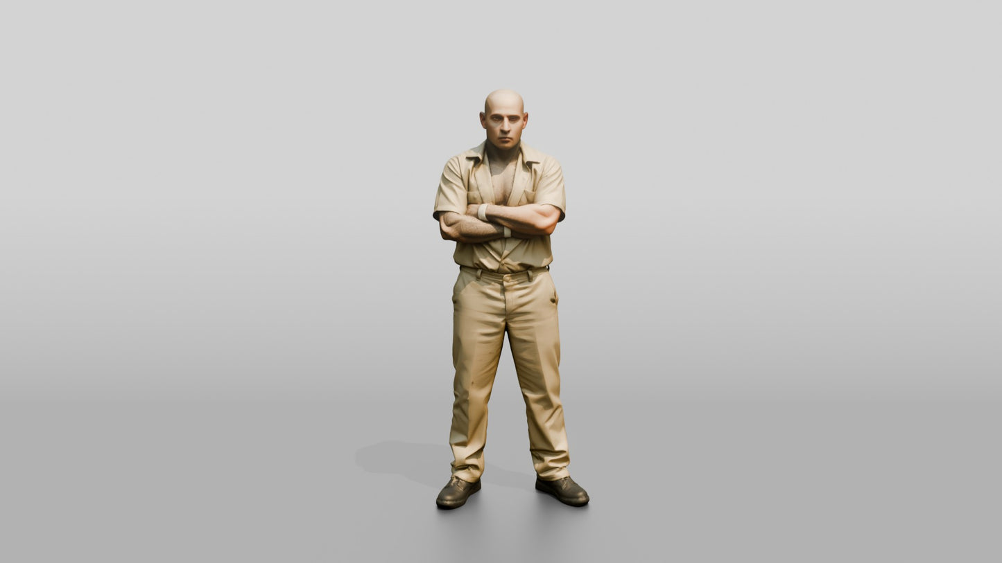 Latino Male Prisoner in a Khaki Uniform