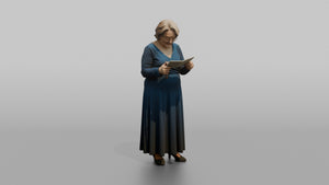 Wedding Guest Reading a Guestbook Card - 3D character model, view 1