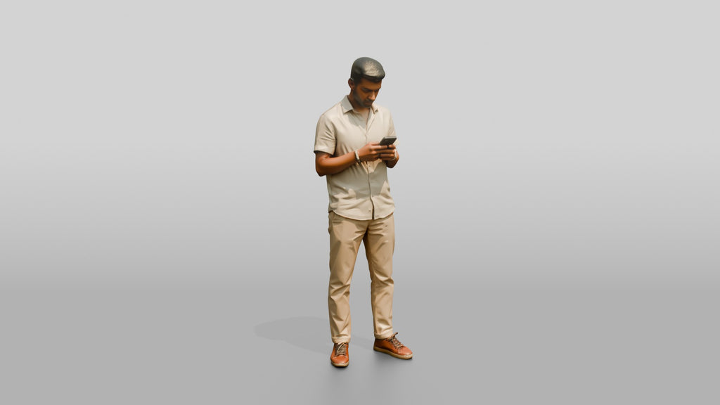 Slender Young Moroccan Man on a Shopping Street