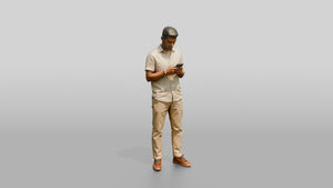 Slender Young Moroccan Man on a Shopping Street - 3D character model, view 1